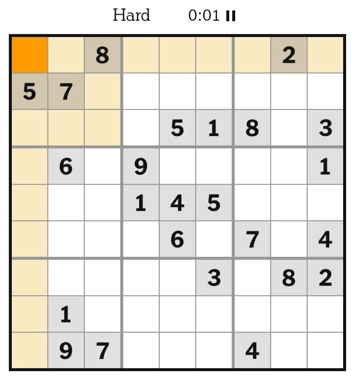 NYT Sudoku Hard June 02, 2026