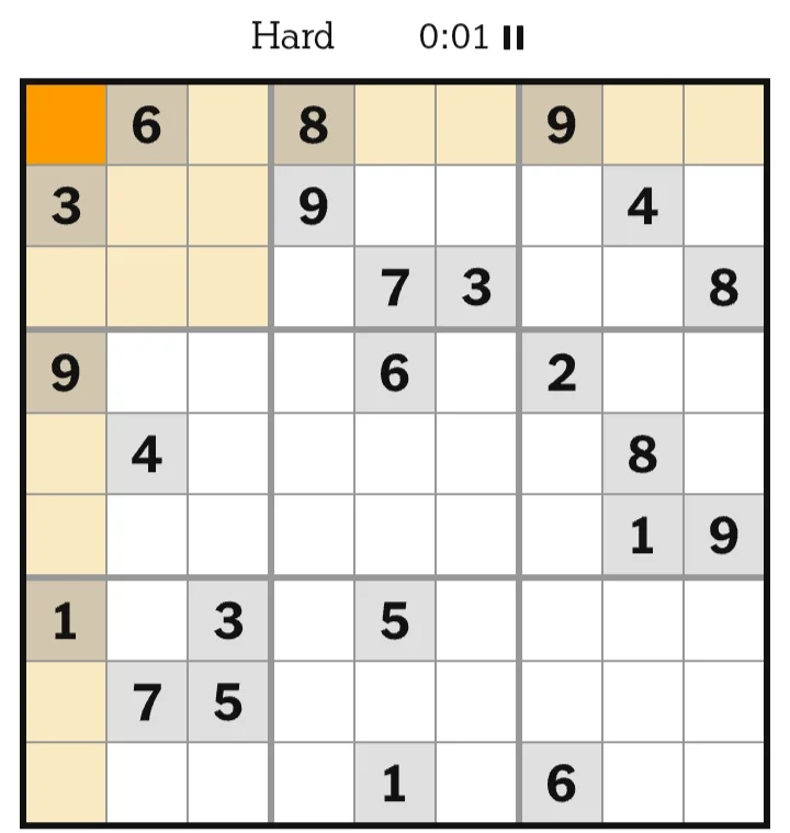 NYT Sudoku Hard June 05, 2026