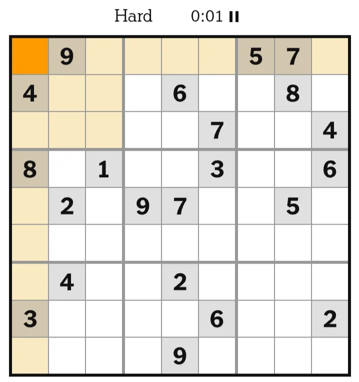 NYT Sudoku Hard June 09, 2026