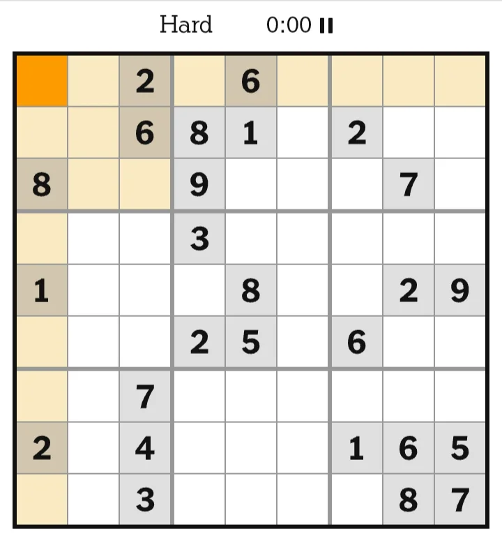 NYT Sudoku Hard June 16, 2026