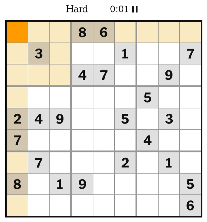 NYT Sudoku Hard June 21, 2026