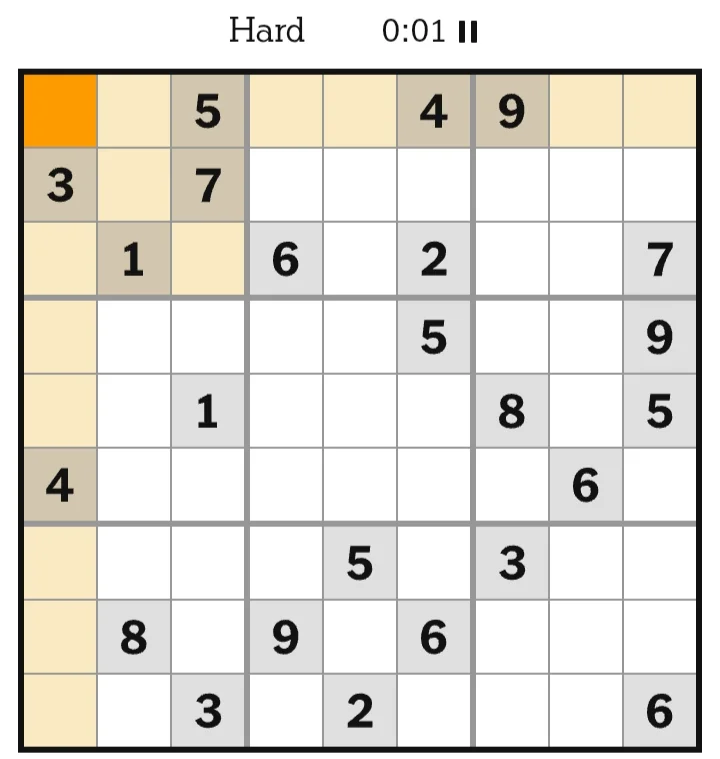 NYT Sudoku Hard June 23, 2026