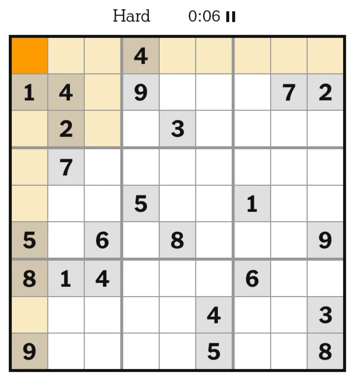 NYT Sudoku Hard June 24, 2026