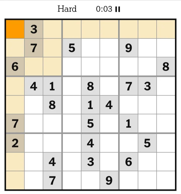 NYT Sudoku Hard June 26, 2026