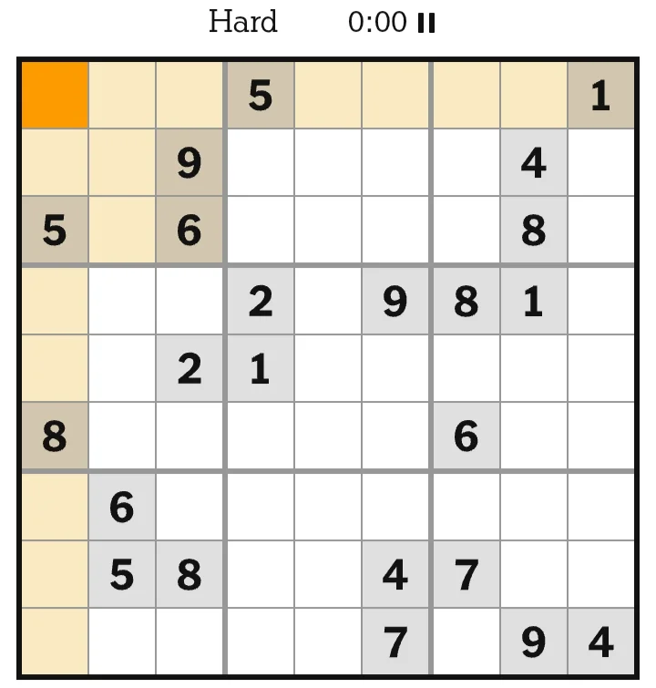NYT Sudoku Hard June 27, 2026
