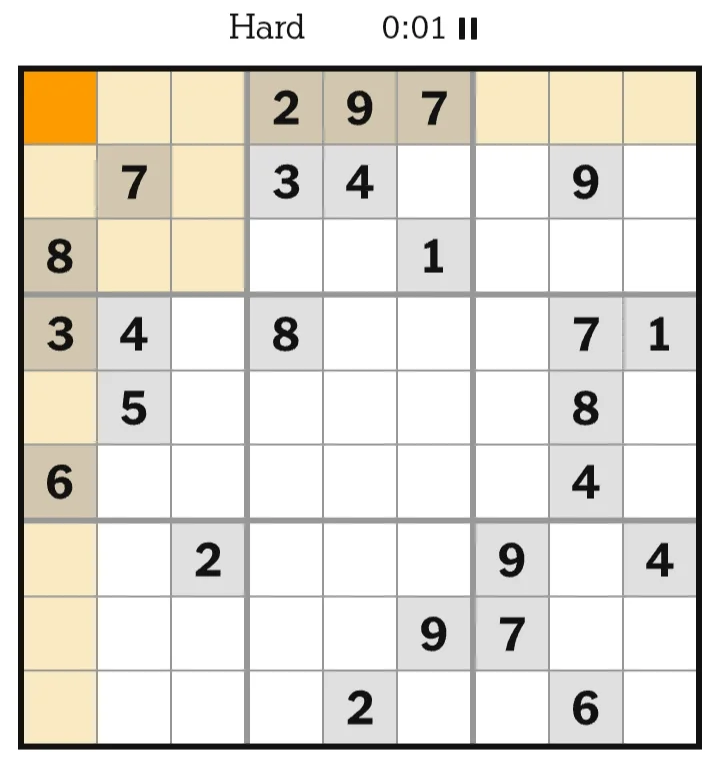 NYT Sudoku Hard June 28, 2026