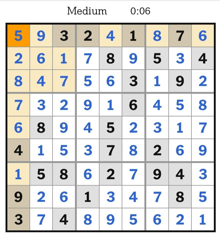 NYT Sudoku Medium Answers July 01, 2026