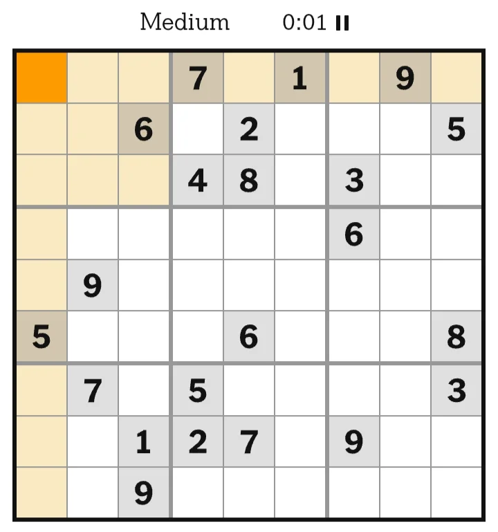 NYT Sudoku Medium June 05, 2026