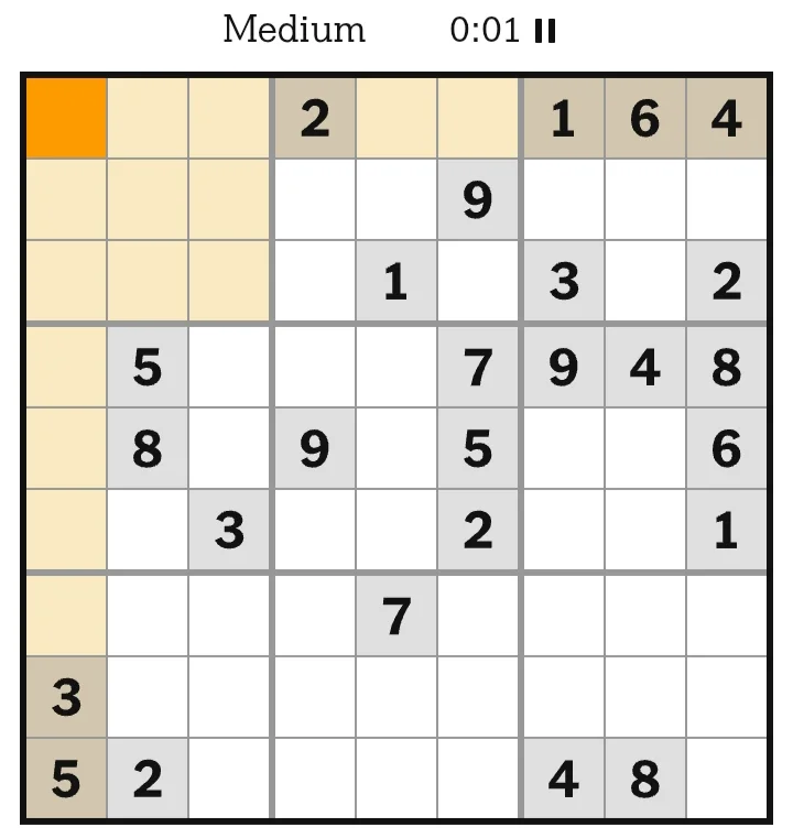 NYT Sudoku Medium June 07, 2026