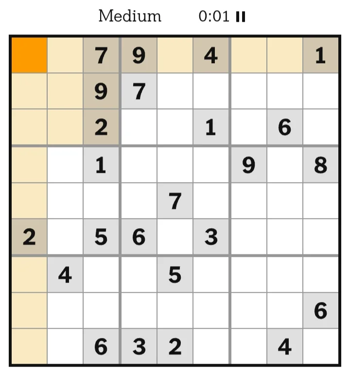 NYT Sudoku Medium June 08, 2026