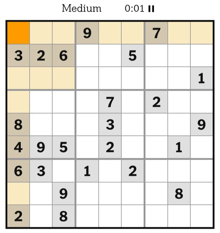 NYT Sudoku Medium June 10, 2026