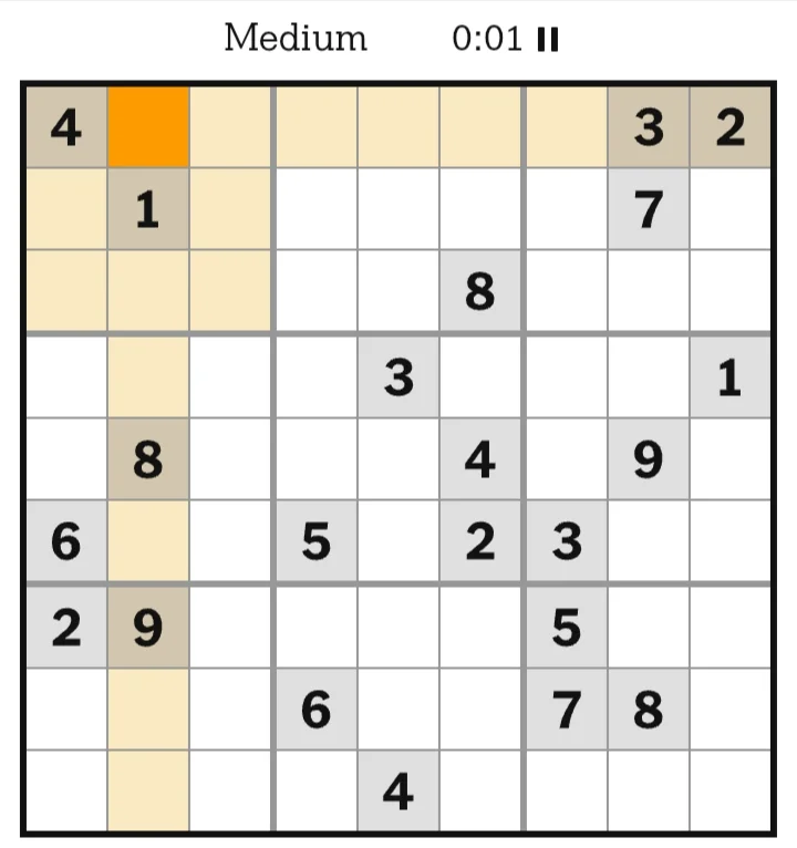 NYT Sudoku Medium June 17, 2026
