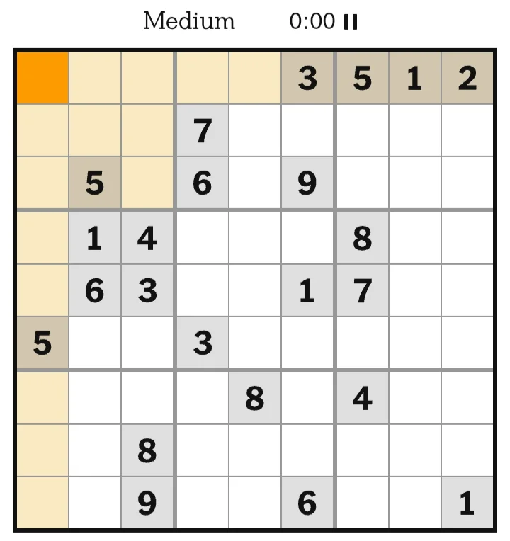 NYT Sudoku Medium June 20, 2026