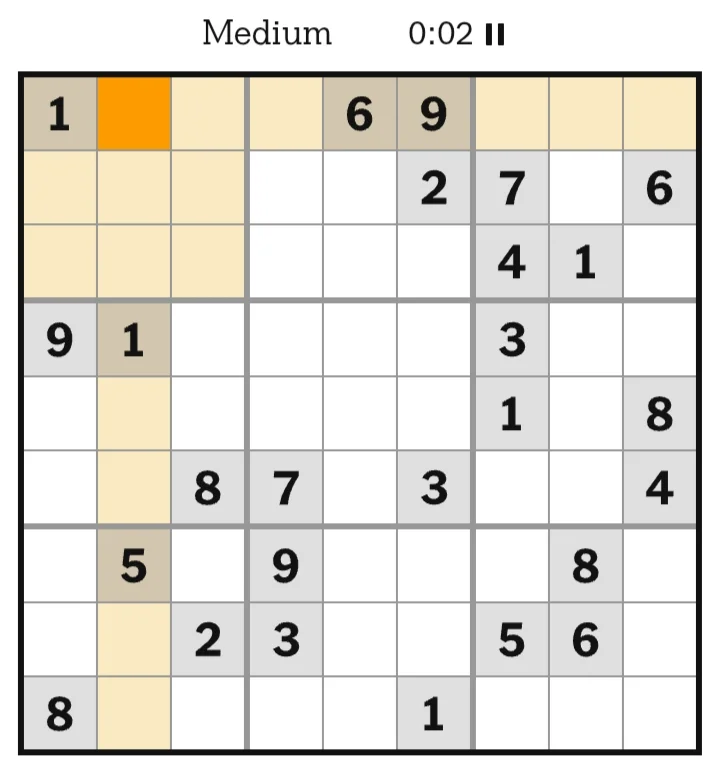 NYT Sudoku Medium June 28, 2026