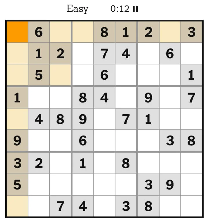NYT Sudoku Easy 19, 2026