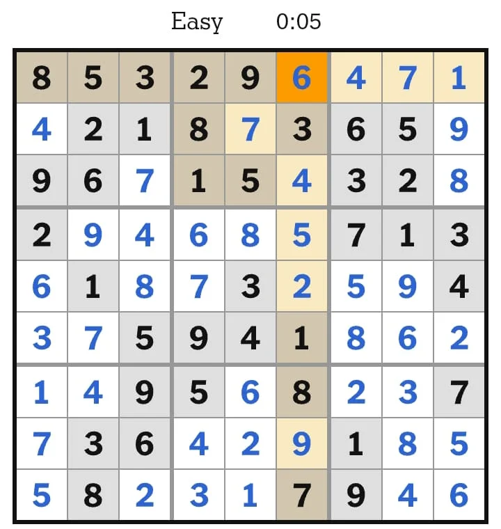 NYT Sudoku Easy Answers August 01, 2026
