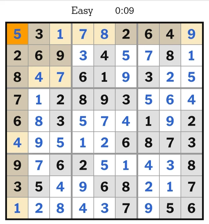 NYT Sudoku Easy Answers July 07, 2026