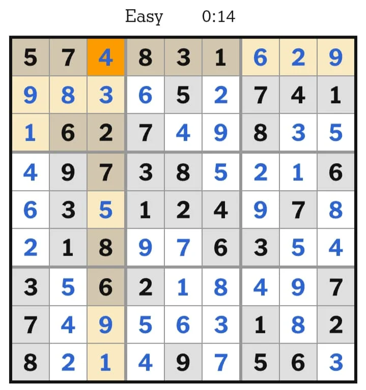 NYT Sudoku Easy Answers July 16, 2026