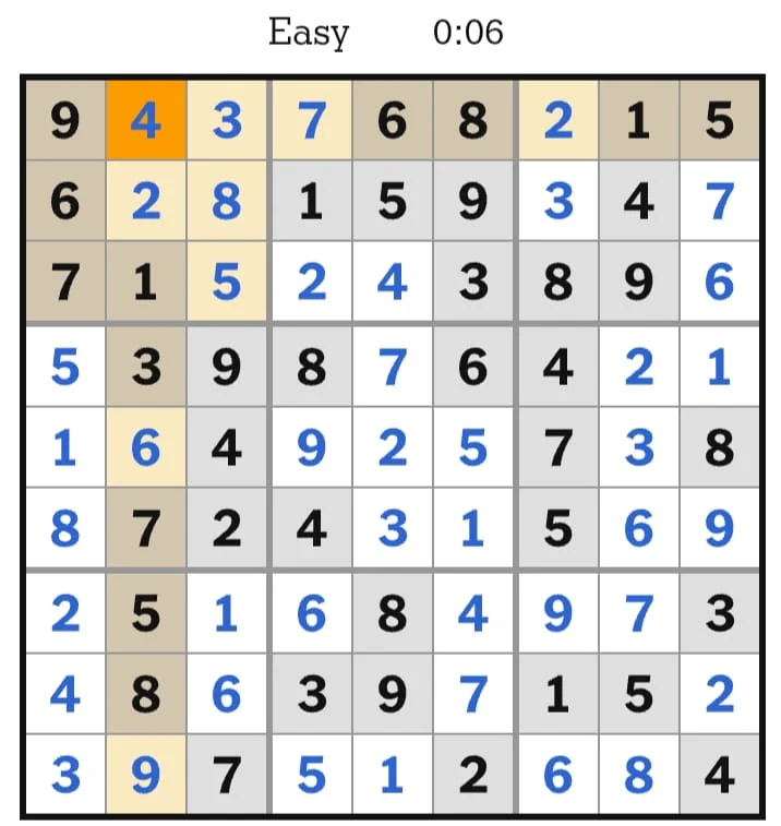 NYT Sudoku Easy Answers July 25, 2026