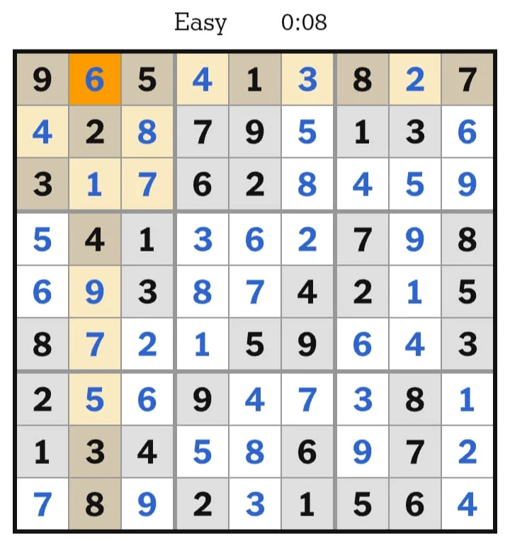 NYT Sudoku Easy Answers July 26, 2026