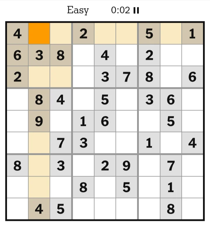NYT Sudoku Easy July 06, 2026