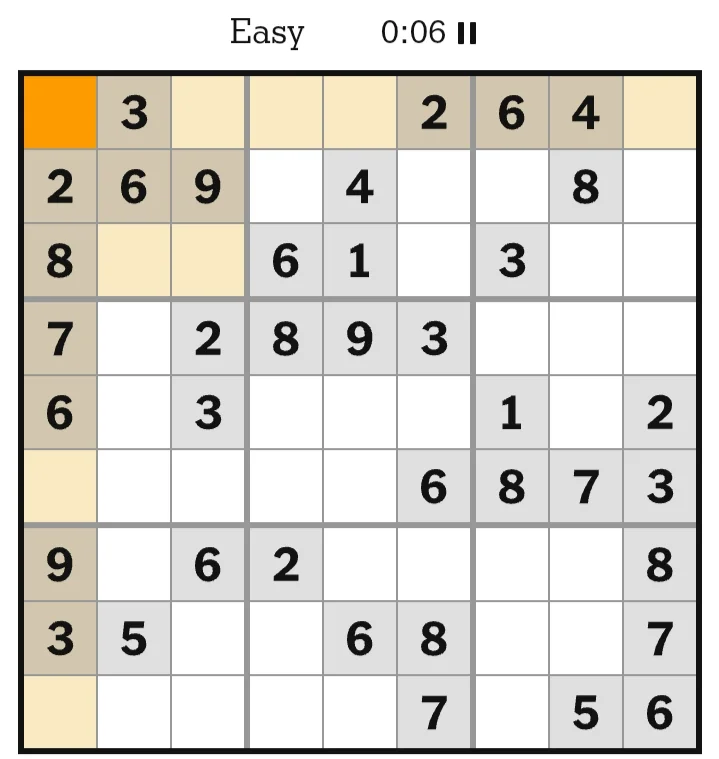 NYT Sudoku Easy July 07, 2026