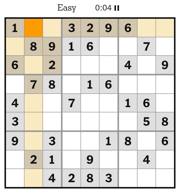 NYT Sudoku Easy July 08, 2026