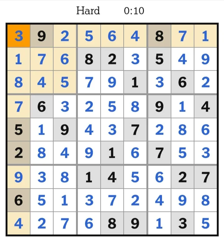 NYT Sudoku Hard Answer July 24, 2026