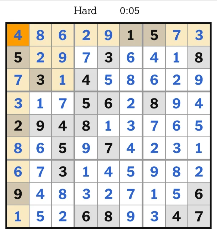 NYT Sudoku Hard Answers July 03, 2026