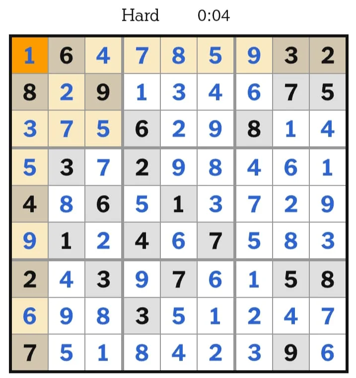 NYT Sudoku Hard Answers July 08, 2026