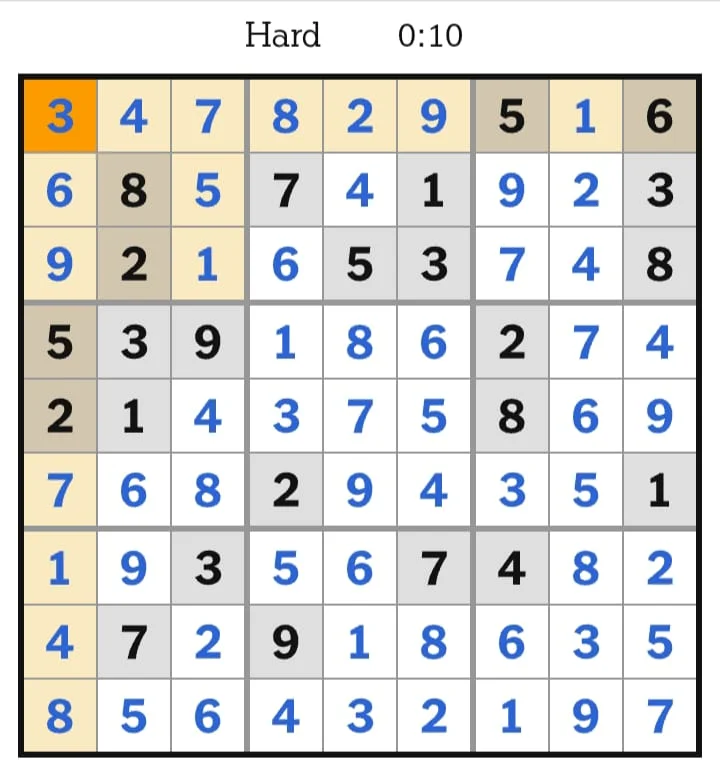 NYT Sudoku Hard Answers July 11, 2026