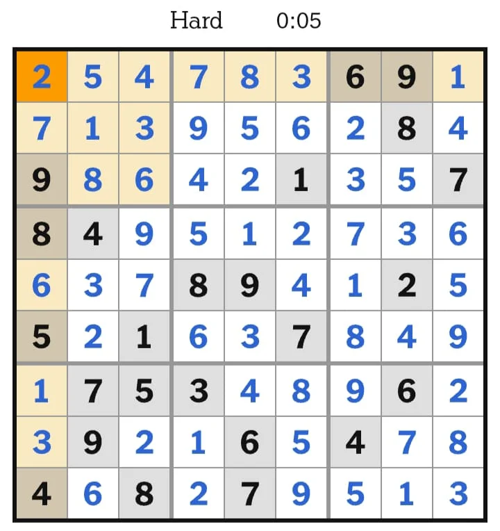 NYT Sudoku Hard Answers July 17, 2026