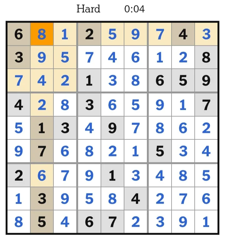 NYT Sudoku Hard Answers July 19, 2026