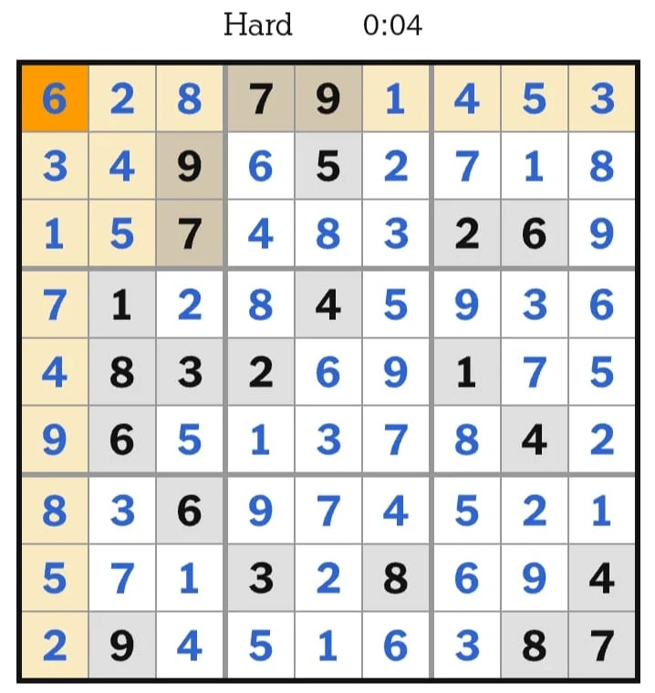 NYT Sudoku Hard Answers July 23, 2026