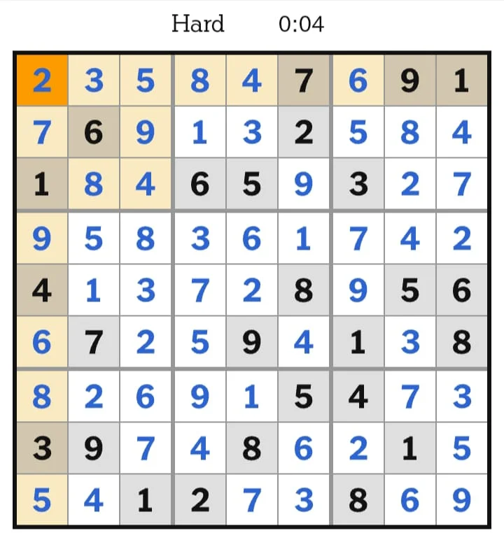NYT Sudoku Hard Answers July 29, 2026