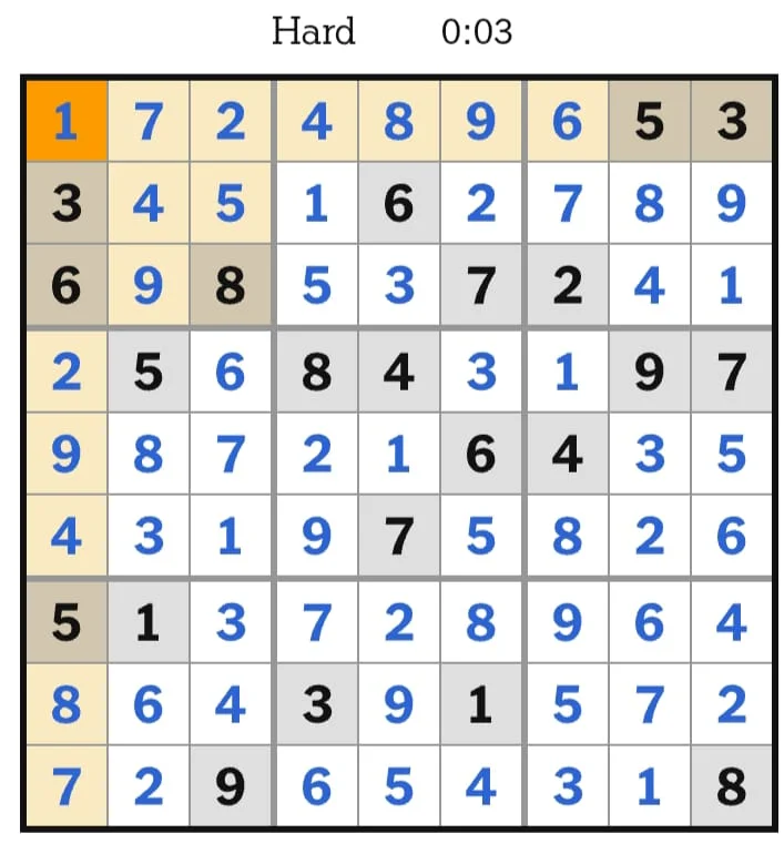 NYT Sudoku Hard Answers July 30, 2026