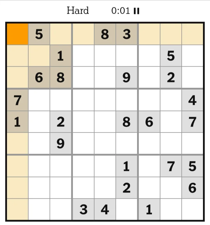 NYT Sudoku Hard July 02, 2026