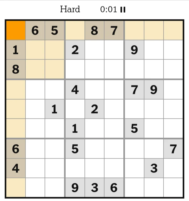 NYT Sudoku Hard July 04, 2026