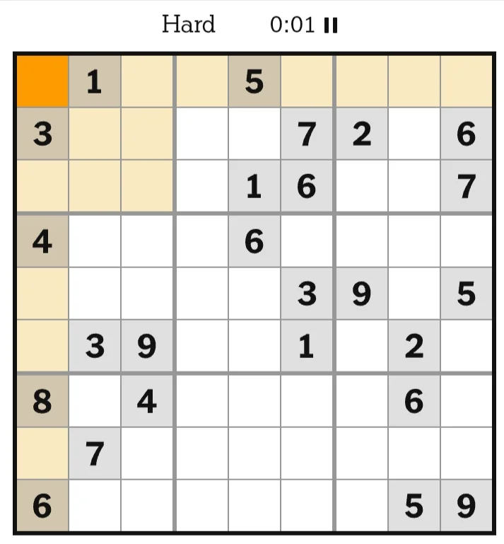 NYT Sudoku Hard July 07, 2026