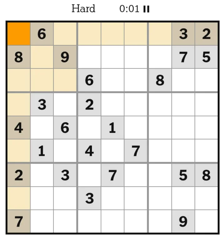NYT Sudoku Hard July 08, 2026