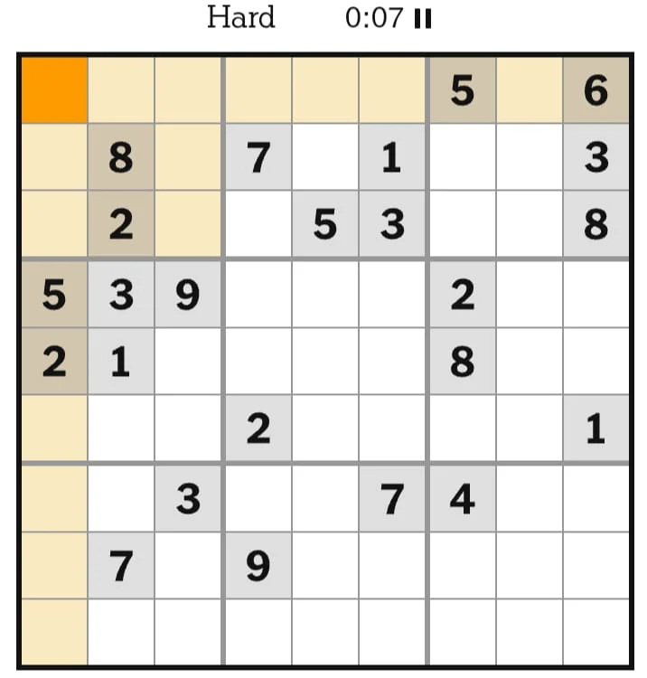NYT Sudoku Hard July 11, 2026