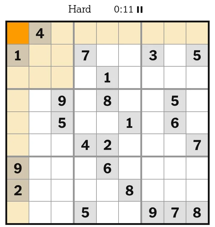 NYT Sudoku Hard July 13, 2026