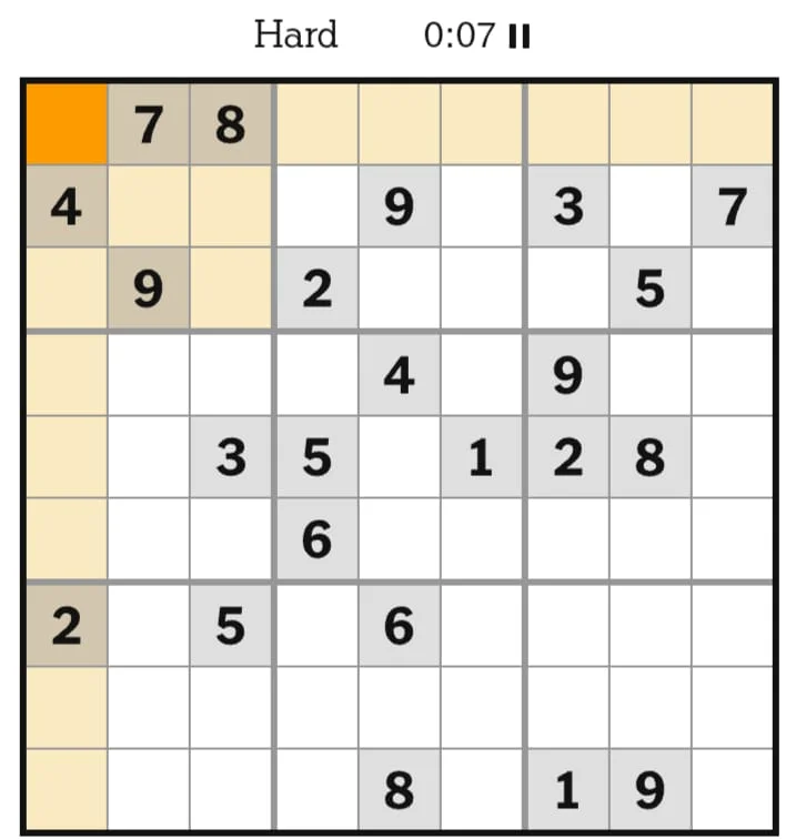 NYT Sudoku Hard July 15, 2026