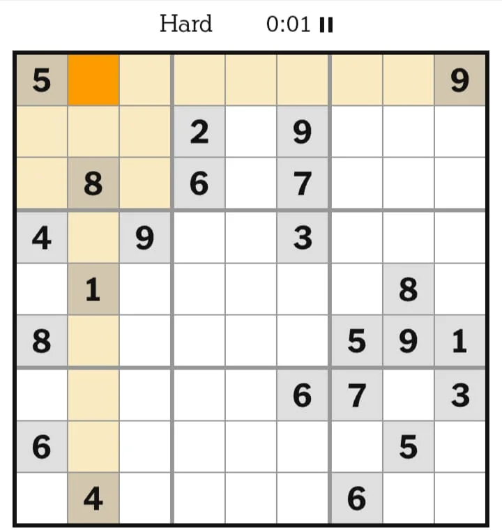 NYT Sudoku Hard July 16, 2026