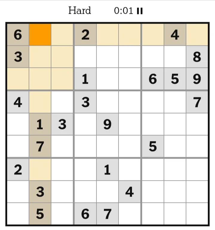 NYT Sudoku Hard July 18, 2026