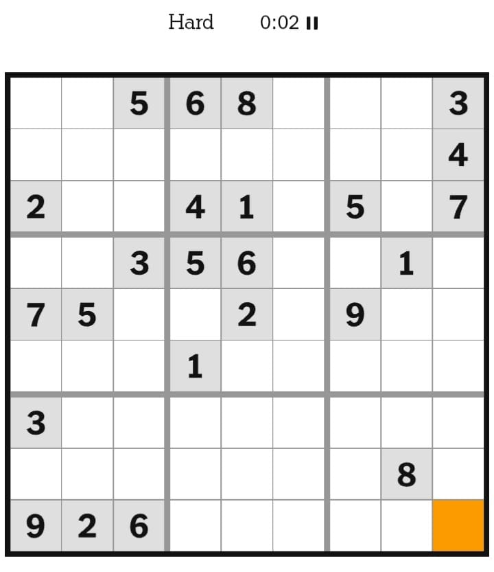 NYT Sudoku Hard July 21, 2026