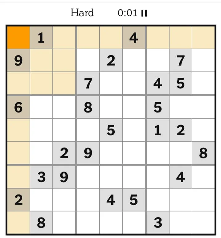 NYT Sudoku Hard July 22, 2026
