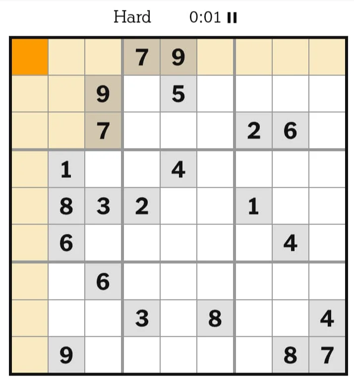 NYT Sudoku Hard July 23, 2026