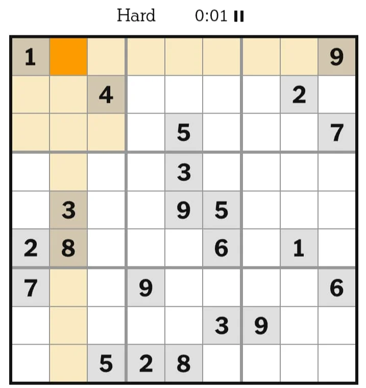 NYT Sudoku Hard July 25, 2026