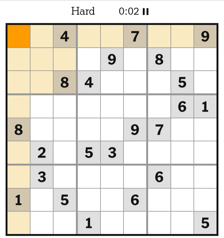 NYT Sudoku Hard July 26, 2026